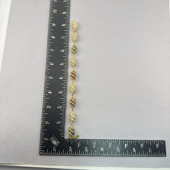 Camrose and Kross JBK Bracelet Rhinestone Royal Egg Jackie Kennedy Gold Tone - Picture 5 of 15